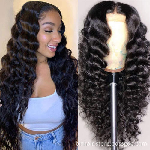 Cheap Loose Deep Wave Wig16inch-28inch Lace Front Human Hair Wigs For Women 13x4 HD Lace Frontal Wig180% density natural color